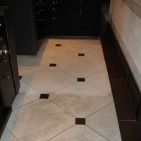 Limestone floor half cleaned using Lithofin MN Power-Clean