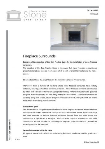 Best Practice Guide for the Installation of Stone Fireplace Surrounds