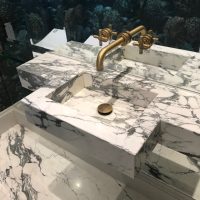 Arabescato marble vanity